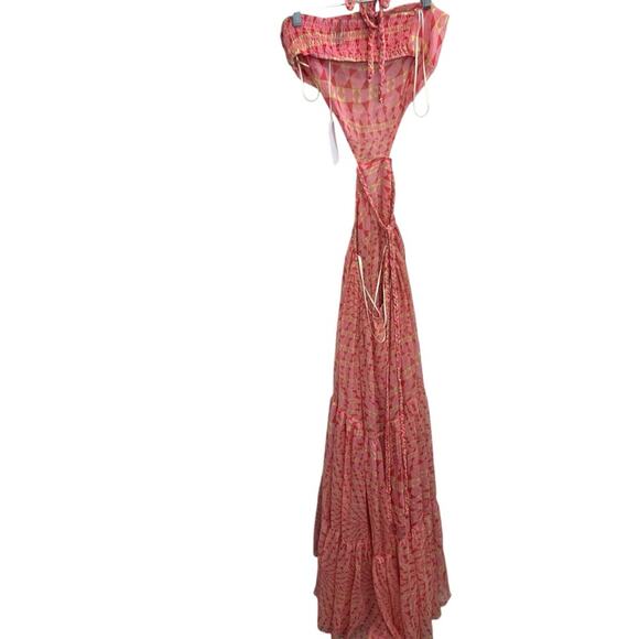 NWT MISA Los Angeles $510 Dalia Cutout Halter Chiffon Maxi Dress in Septima Geo - Picture 6 of 8